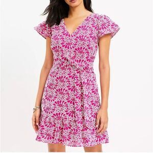 LOFT Pink Floral Mini Dress